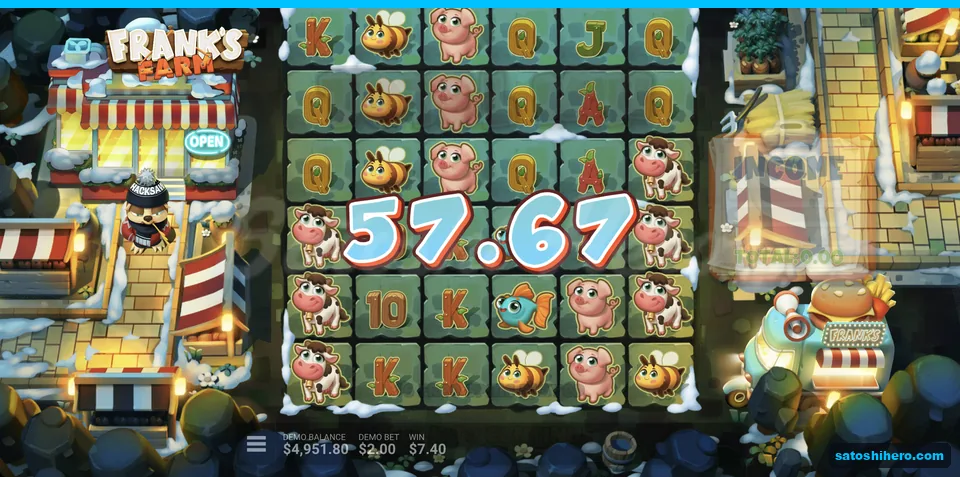 Snowy night grid counts a $57.67 win