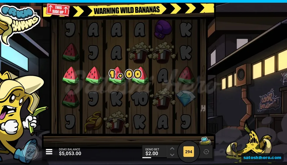 Watermelons pay one dollar on dimmed grid
