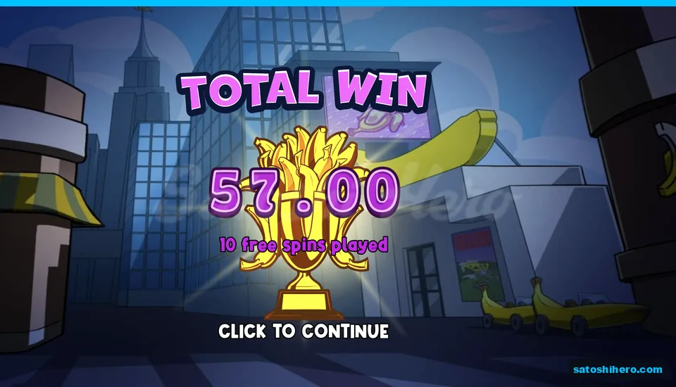 Total win screen shows 57.00