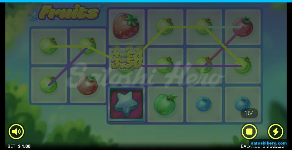 Green berries stuck across candy stripe reels
