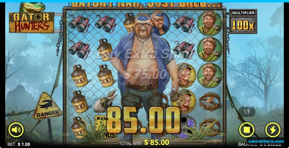 100x multiplier sign with $85.00 win