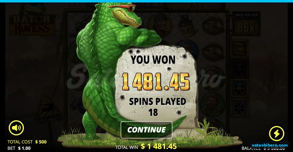 YOU WON 1,481.45 after 18 spins