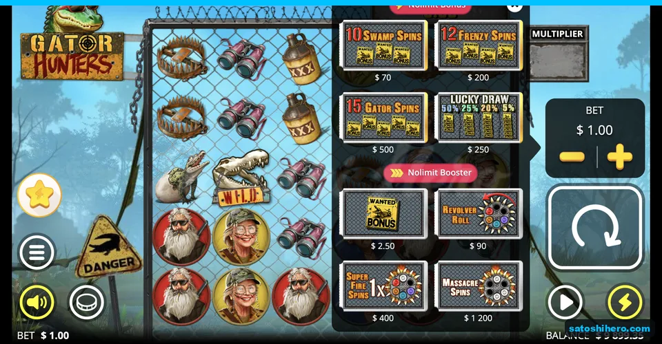 Bonus buy menu with four round prices