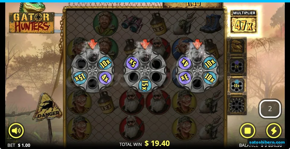 Three Revolvers firing with 47x multiplier