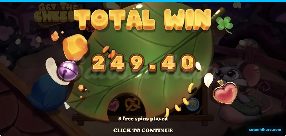 Total win screen shows 249.40
