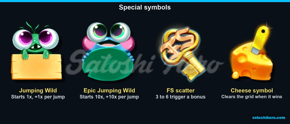 Wilds key scatter and cheese symbols