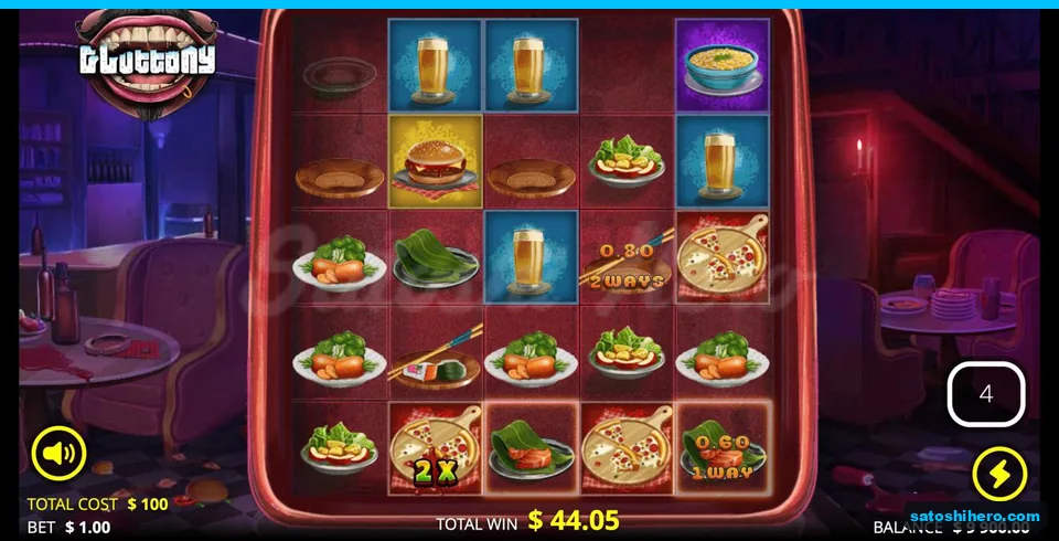 Pizza tile upgrades to 2x with $44.05 showing