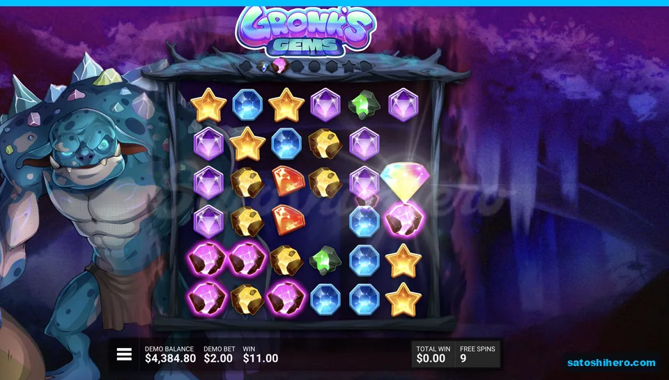 Rainbow gem sits beside charged gems