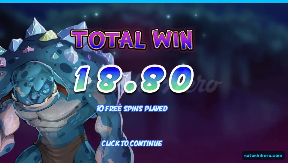 Total win screen shows 18.80