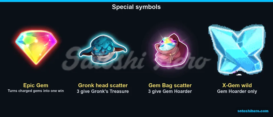 Rainbow gem and special symbols displayed
