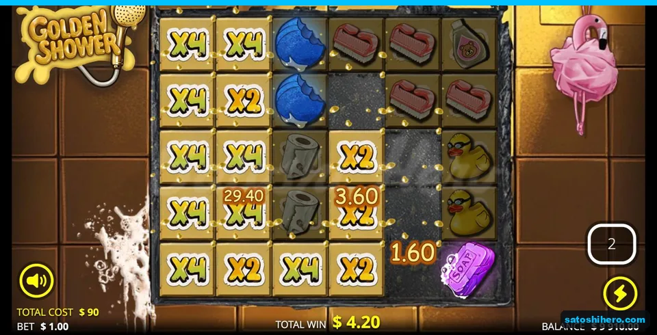 Multiplier board shows x2 and x4 positions