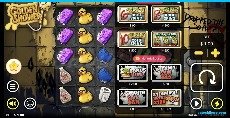 Buy menu lists Gold Spins prices