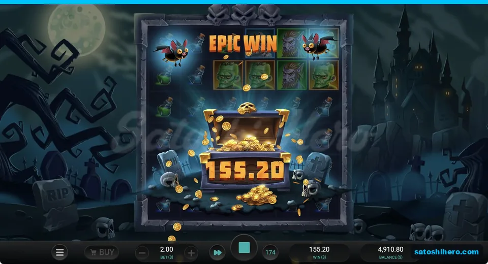 Epic Win banner shows $155.20