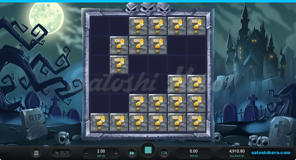 Question mark blocks settle at bottom