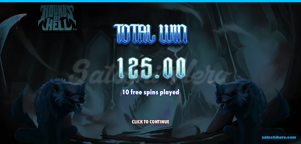 Total Win screen shows one hundred twenty-five