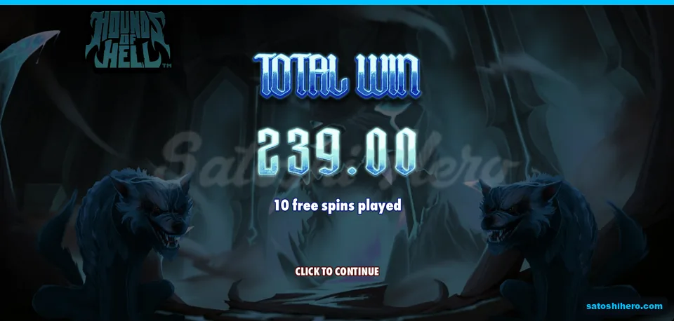Total Win screen shows two hundred thirty-nine