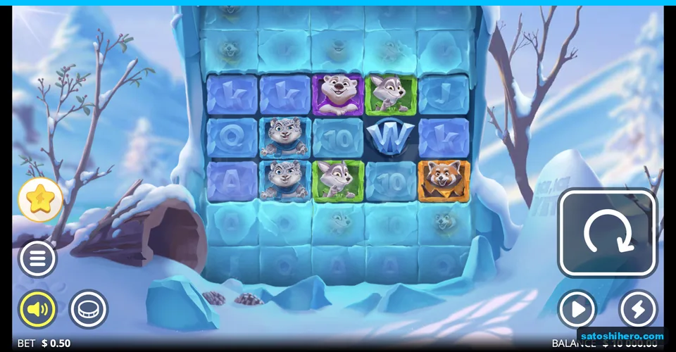 Frozen grid with inactive ice rows