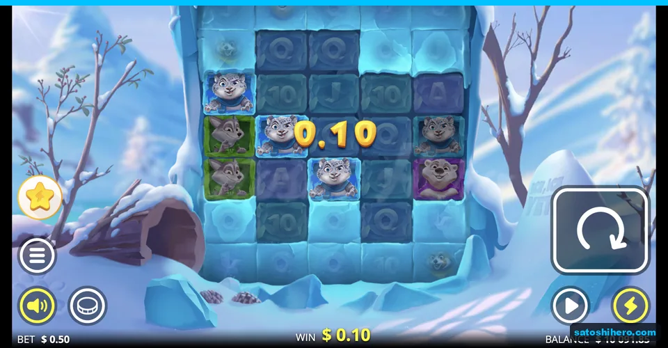 Small win amount on frozen reels