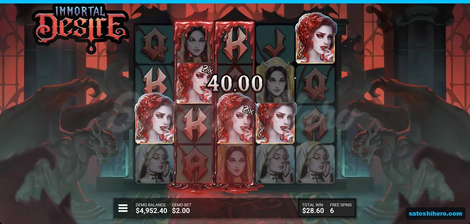 Vampires on red reels pay forty dollars