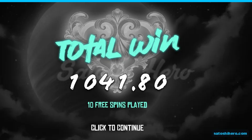 Total win screen shows 1041.80 payout