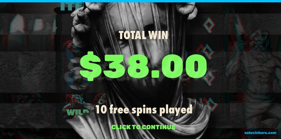 Total win screen showing $38 payout