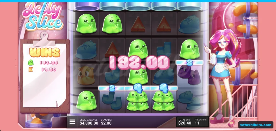 Green jellies cut by Slicers
