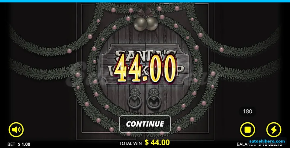 Workshop door shows a forty-four dollar payout