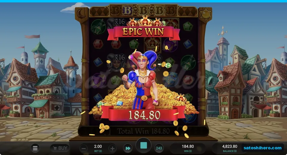 Epic Win banner shows $184.80 payout
