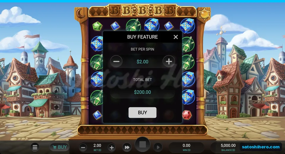 Buy Feature panel shows $200.00 total