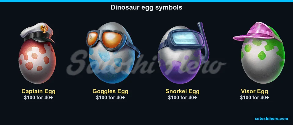 Spotted eggs line the lower paytable