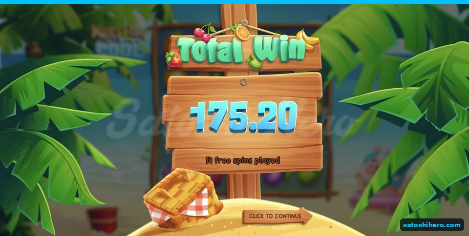 Total Win screen shows $175.20