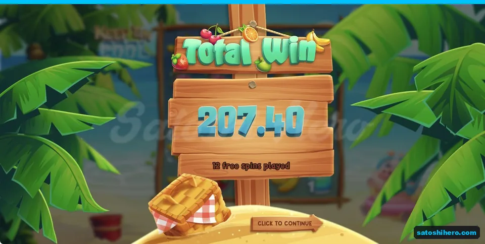 Total Win screen shows $207.40