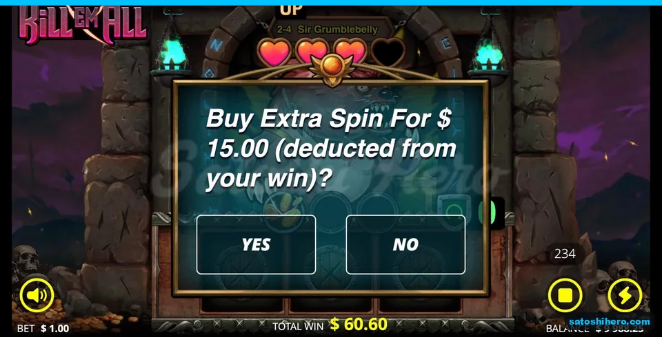 Extra spin offer shows $15.00 cost