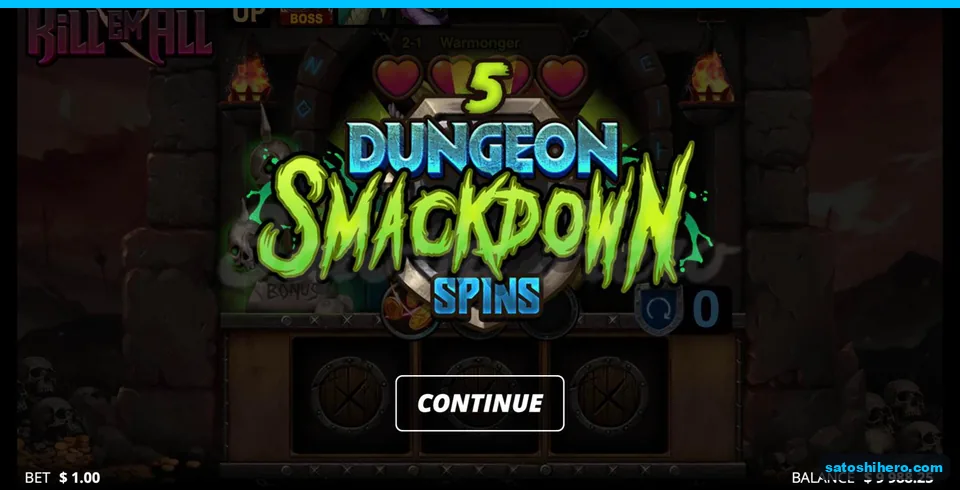 Three skulls open five Smackdown spins