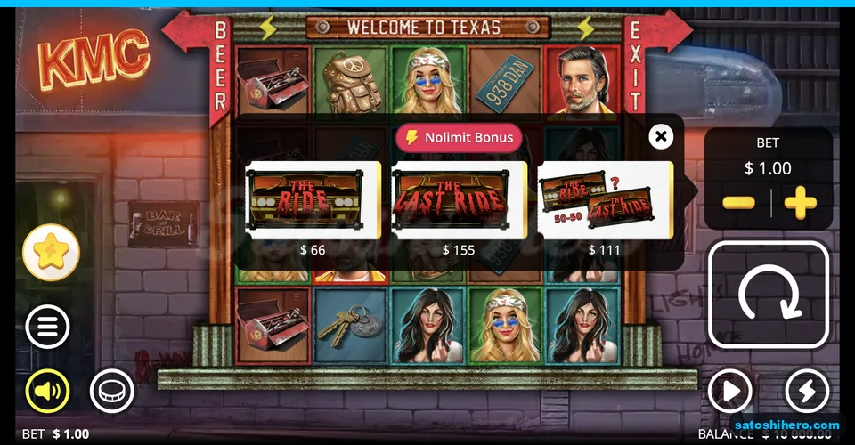 Bonus menu lists $66 $155 and $111