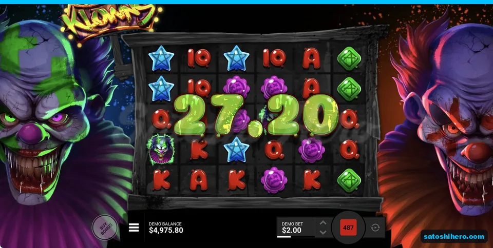 Adding Klown beside a $27.20 cascade win
