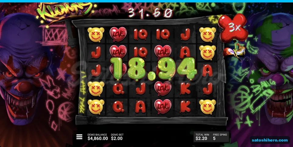 Bounty Balloon holds 3x during $31.60 spin