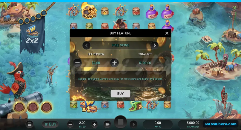 Buy Feature panel showing $100 total cost