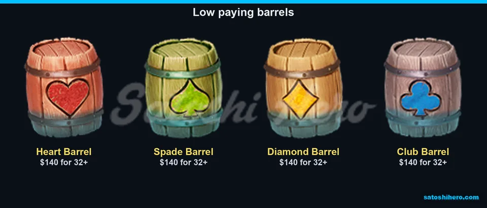Card suit barrels with lower paytable values