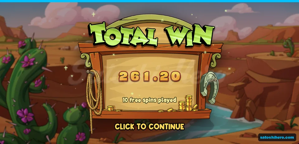 Closing board shows 261.20 after free spins