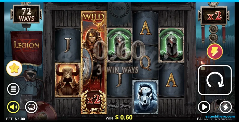 Stacked wild pays sixty cents at x2
