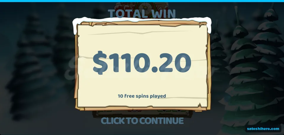 Total win screen shows one hundred ten dollars twenty