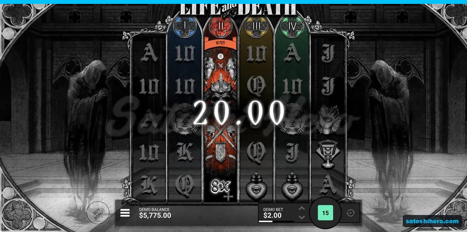 Red War reel shows an 8x win