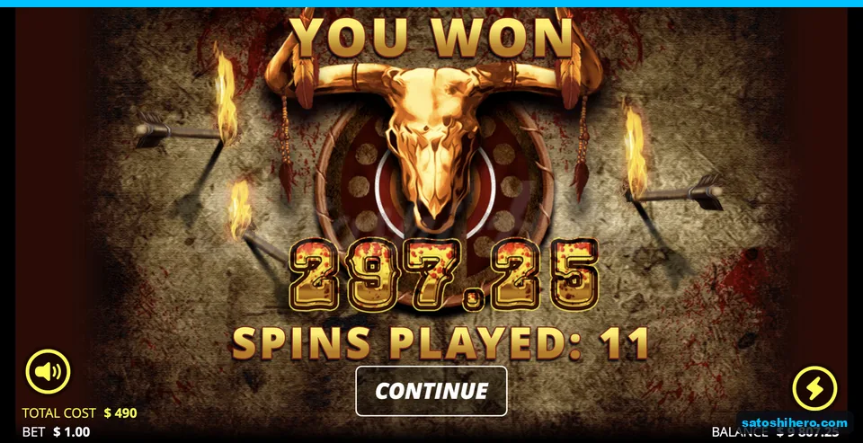 Result screen shows 297.25 payout