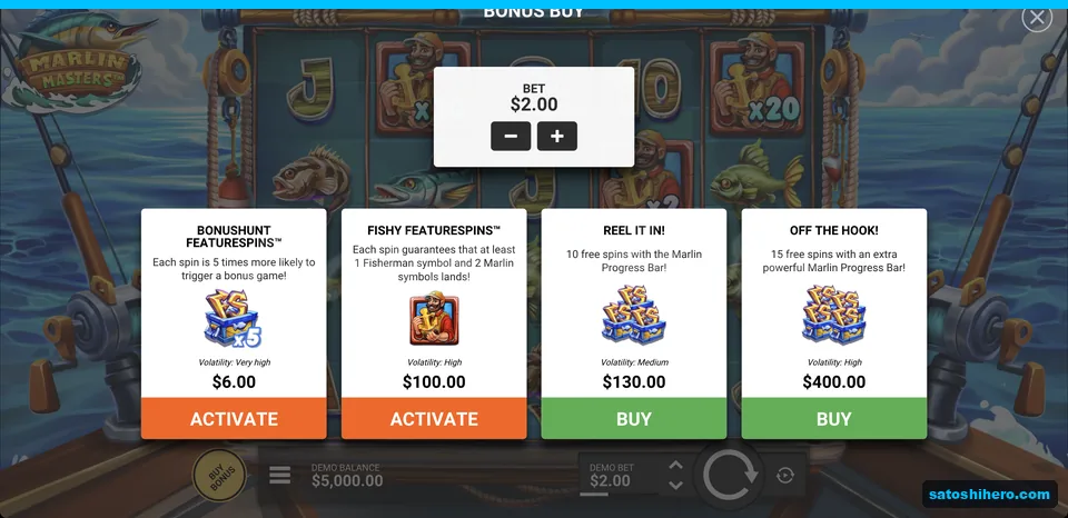 Buy bonus menu shows four prices