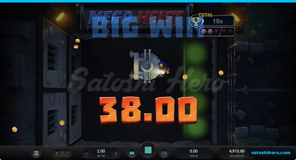 Big Win screen shows $38.00