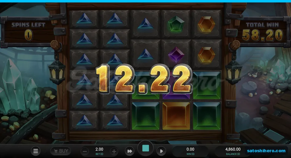 Blue gem stacks add to the bonus total