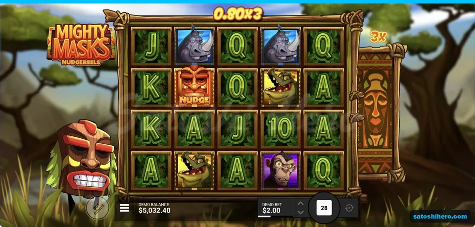 Nudge Wild beside a tripled line win