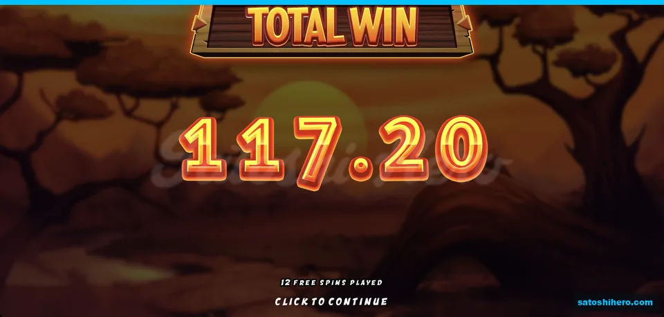 Total Win screen shows $117.20