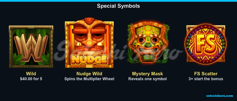 Wilds masks and scatter symbols on display